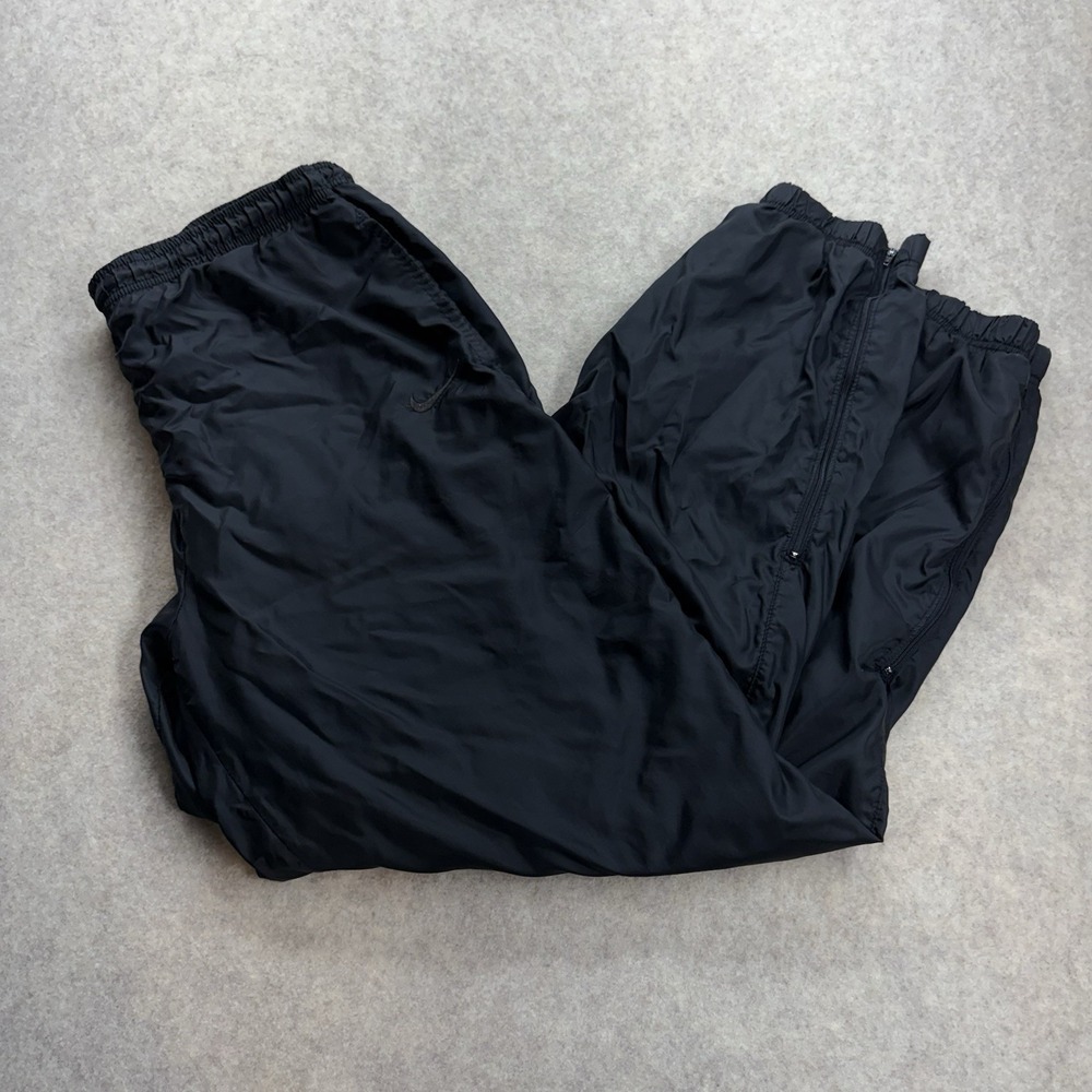 Vintage 90s Nike Windbreaker Track Pants Men's Size Large Black Warm Up Joggers